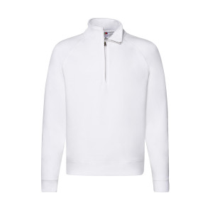 Fruit of the Loom Premium Zip Neck Sweat - White - 2XL