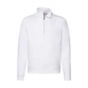 Fruit of the Loom Premium Zip Neck Sweat - White - M