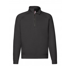 Fruit of the Loom Premium Zip Neck Sweat - Black - 3XL