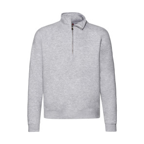 Fruit of the Loom Premium Zip Neck Sweat - Dark Grey - L