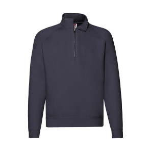 Fruit of the Loom Premium Zip Neck Sweat - Navy Blue - L