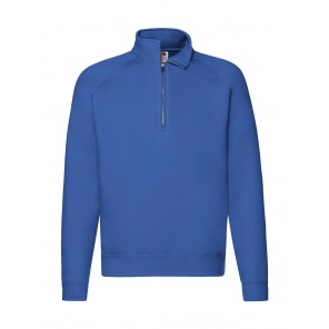 Fruit of the Loom Premium Zip Neck Sweat - Royal - M