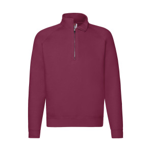 Fruit of the Loom Premium Zip Neck Sweat - Red - 2XL