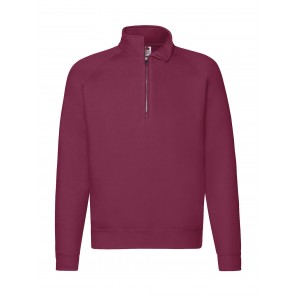 Fruit of the Loom Premium Zip Neck Sweat - Burgundy - M