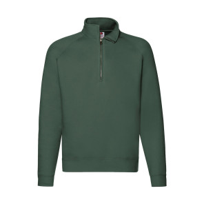Fruit of the Loom Premium Zip Neck Sweat - Green - S