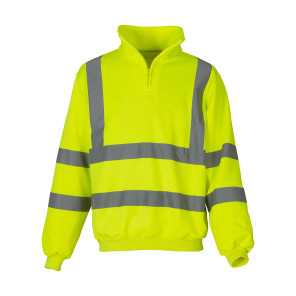 Yoko Fluo 1/4 Zip Sweat Shirt - Yellow - 3XL