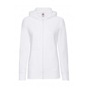 Fruit of the Loom Ladies' Lightweight Hooded Sweat Jacket - White - M