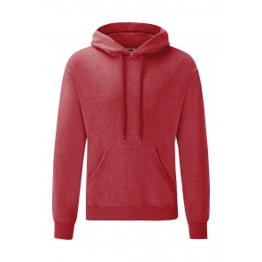 Fruit of the Loom Classic Hooded Sweat - Heather Red - M