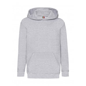 Fruit of the Loom Kids' Classic Hooded Sweat - Heather Grey - 116(5-6)