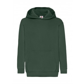 Fruit of the Loom Kids' Classic Hooded Sweat - Bottle Green - 140(9-11)