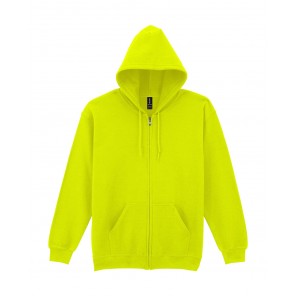 Gildan Heavy Blend Adult Full Zip Hooded Sweat - Safety Green - 3XL
