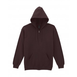 Gildan Heavy Blend Adult Full Zip Hooded Sweat - Dark Chocolate - L