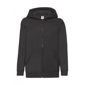 Fruit of the Loom Kids' Classic Hooded Sweat Jacket - Black - 116(5-6)
