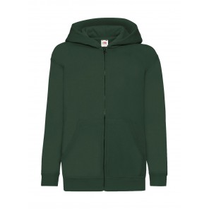 Fruit of the Loom Kids' Classic Hooded Sweat Jacket - Bottle Green - 140(9-11)