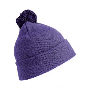 Result Winter Essentials Pom Pom Beanie - Purple - OneSize