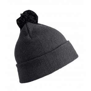 Result Winter Essentials Junior Pom Pom Beanie - Black - OneSize