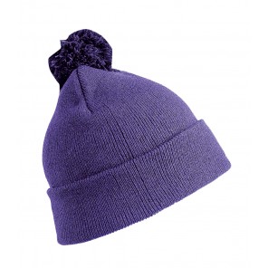 Result Winter Essentials Junior Pom Pom Beanie - Purple - OneSize