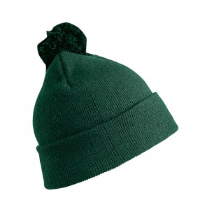 Result Winter Essentials Junior Pom Pom Beanie - Bottle Green - OneSize
