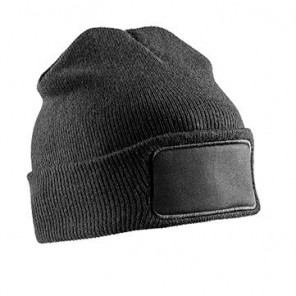 Result Winter Essentials Double Knit Printers Beanie - Black - OneSize
