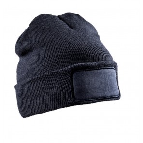 Result Winter Essentials Double Knit Printers Beanie - Navy - OneSize