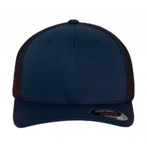 Flexfit Mesh Cotton Twill Trucker Cap - Navy - S/M