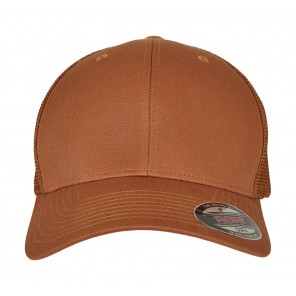 Flexfit Mesh Cotton Twill Trucker Cap - Caramel - OneSize