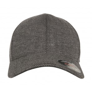 Flexfit Heringbone Melange Cap - Black/Heather Grey - L/XL