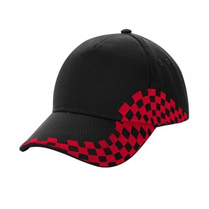 Beechfield Grand Prix Cap - Black/Classic Red - OneSize