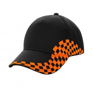 Beechfield Grand Prix Cap - Black/Orange - OneSize