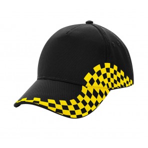 Beechfield Grand Prix Cap - Black/Yellow - OneSize