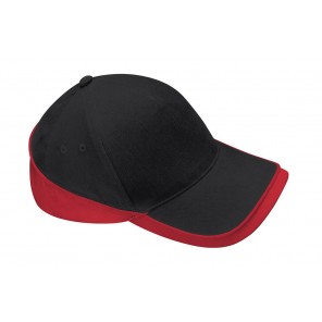 Beechfield Teamwear Competition Cap - Black/Classic Red - OneSize