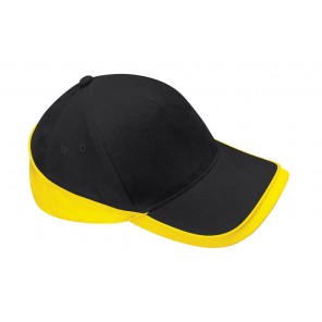 Beechfield Teamwear Competition Cap - Black/Yellow - OneSize