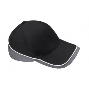Beechfield Teamwear Competition Cap - Black/Graphite Grey/White - OneSize
