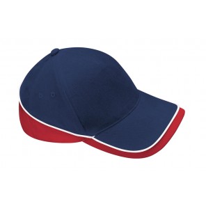 Beechfield Teamwear Competition Cap - French Navy/Classic Red/White - OneSize