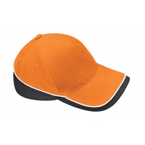Beechfield Teamwear Competition Cap - Orange/Black/White - OneSize