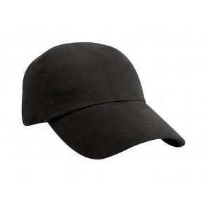 Result Headwear Low Profile Brushed Cotton Cap - Black - OneSize
