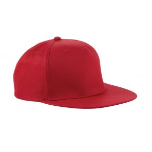 Beechfield 5 Panel Snapback Rapper Cap - Classic Red - OneSize