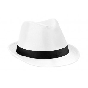 Beechfield Fedora - White/Black - S/M