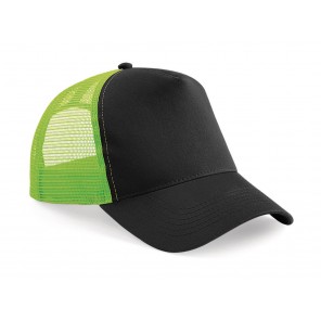 Beechfield Snapback Trucker - Black/Lime Green - OneSize