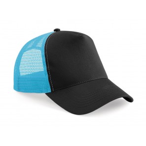 Beechfield Snapback Trucker - Black/Surf Blue - OneSize