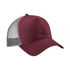 Beechfield Snapback Trucker - Burgundy/Grey - OneSize