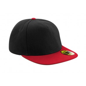 Beechfield Original Flat Peak Snapback - Black/Classic Red - OneSize
