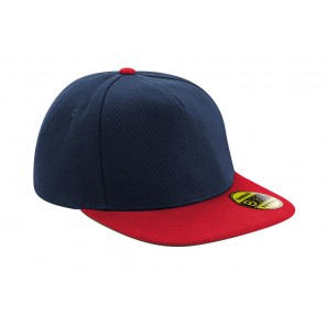 Beechfield Original Flat Peak Snapback - French Navy/Classic Red - OneSize