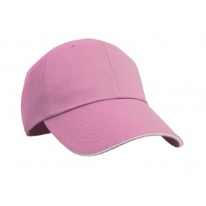 Result Headwear Herringbone Cap - Pink/White - OneSize