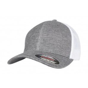 Flexfit Retro Trucker Melange Cap - Heather Grey/White - S/M
