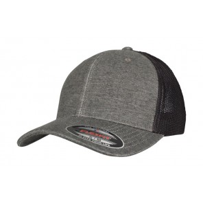Flexfit Retro Trucker Melange Cap - Khaki/Black Mesh - L/XL