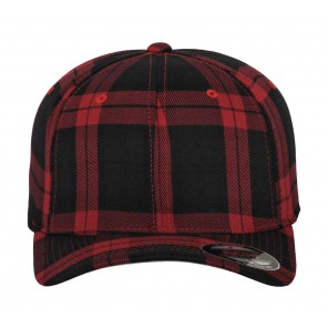 Flexfit Tartan Plaid Cap - Black/Red - L/XL