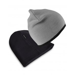 Result Winter Essentials Soft Feel Cuffless Reversible Beanie - Grey/Black - OneSize
