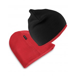 Result Winter Essentials Soft Feel Cuffless Reversible Beanie - Black/Red - OneSize