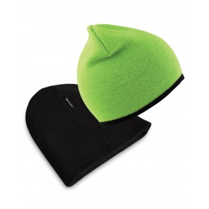 Result Winter Essentials Soft Feel Cuffless Reversible Beanie - Lime/Black - OneSize